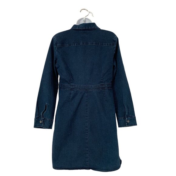Old Navy Womens Blue Denim Shirt Long Sleeve Dress Size 10 Petite - Picture 5 of 13